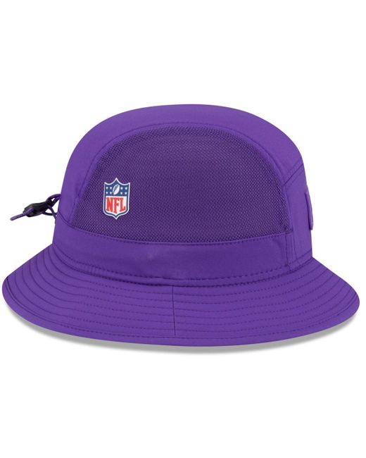 KTZ Purple Minnesota Vikings 2025 Sideline Bucket Hat for men