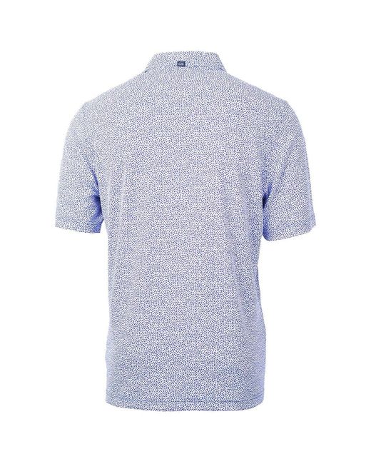 Cutter & Buck Blue Royal Kansas Jayhawks Virtue Eco Pique Botanical Polo for men