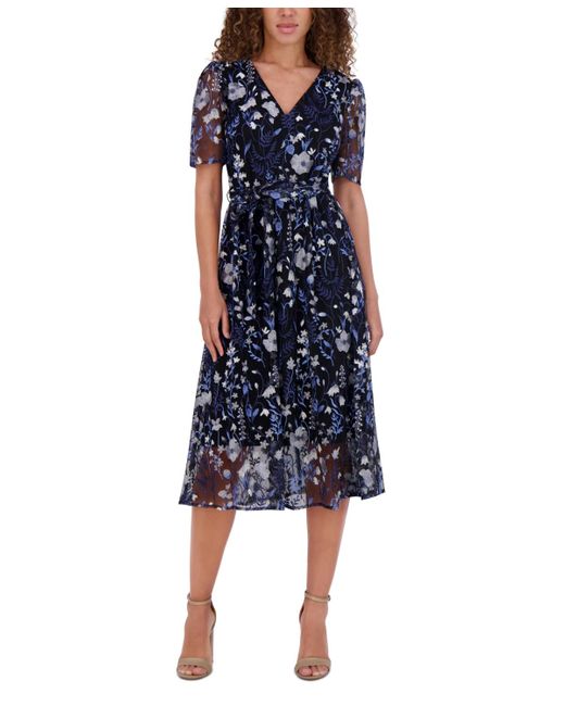 kensie women's embroidered cotton midi dress Embroidered Mexican Dress main image 0