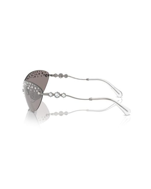 Swarovski White Geometric Crystal Embellished Sunglasses