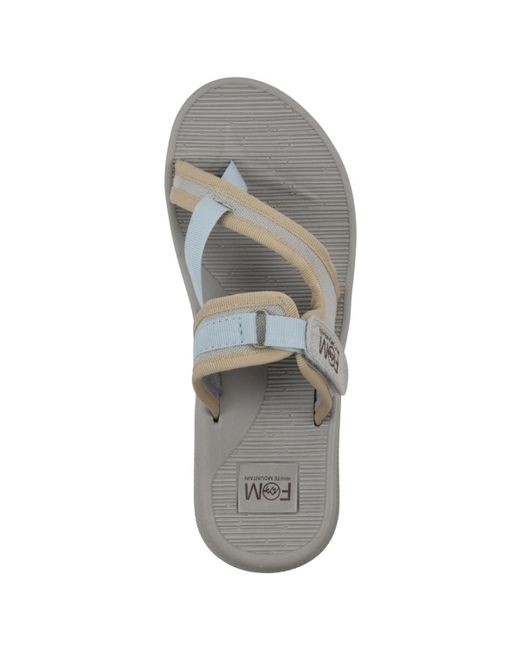 White Mountain Gray Basket Round Toe Flat Sandals
