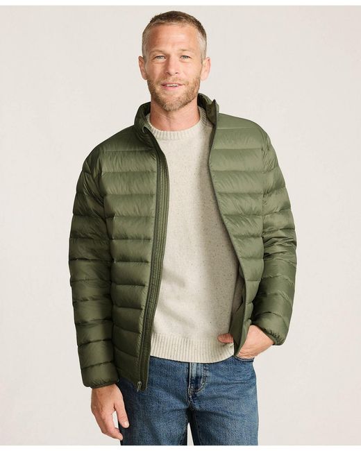 Lands' End Green Wanderweight Packable Down Jacket for men
