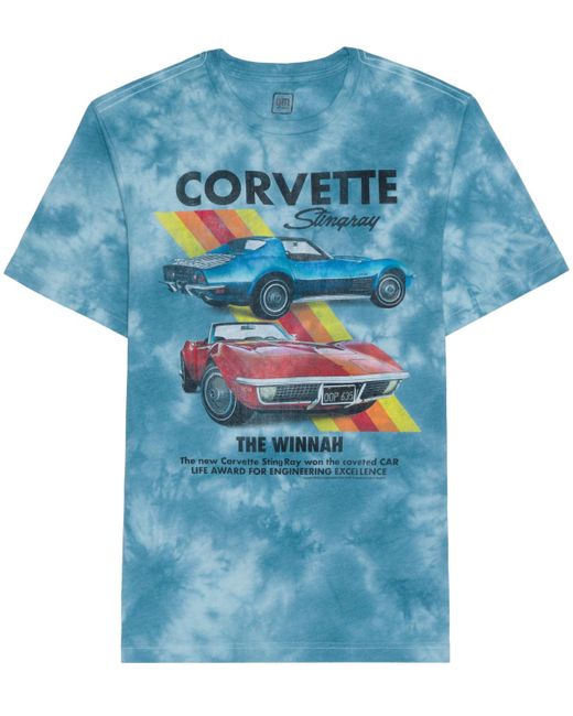 Hybrid Blue Corvette Wash Graphic T-shirt for men