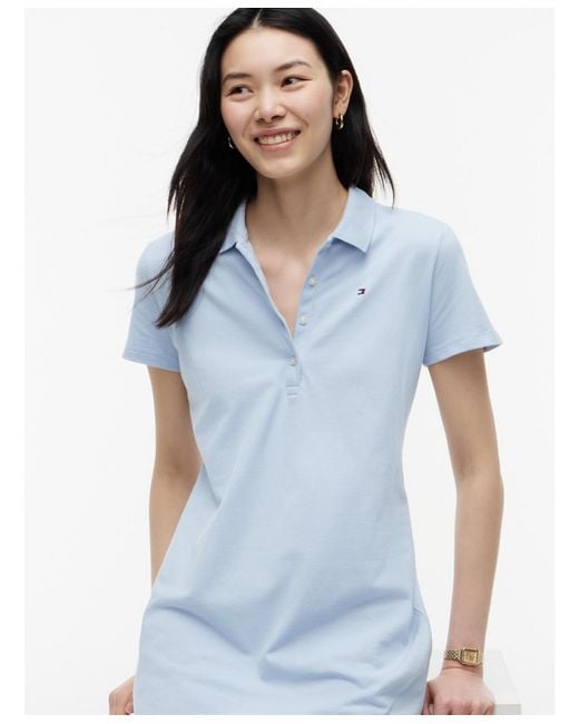 tommy hilfiger short sleeve polo dress Tommy Hilfiger - 1985 Slim Mini Short Sleeve Polo Dress - Blue
