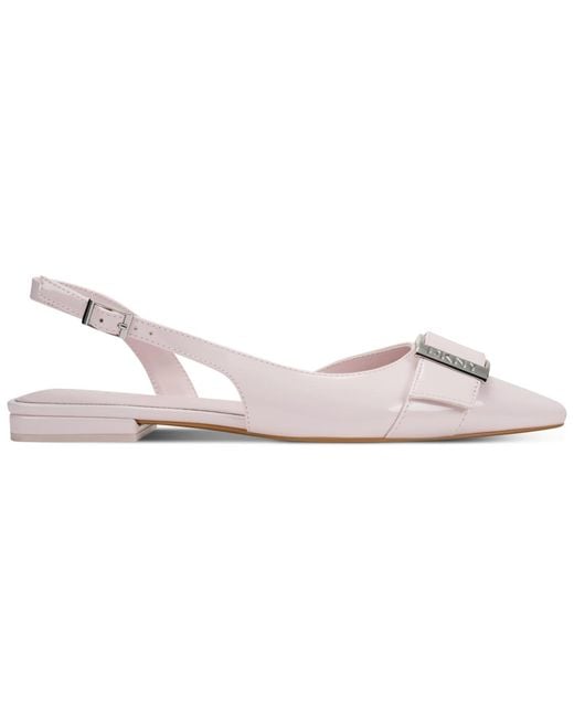 DKNY White Clemma Pointed Toe Flats