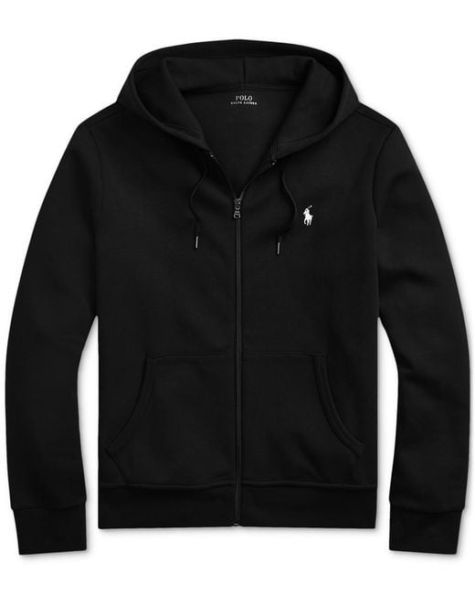 Polo Ralph Lauren Double-knit Full-zip Hoodie in Black for Men | Lyst