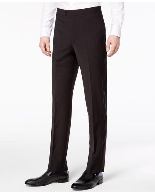 Calvin Klein Wool Slim-fit Infinite Stretch Black Tuxedo Suit Pants for ...