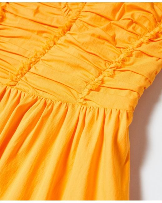 Mango Flared Corset Dress in Yellow | Lyst