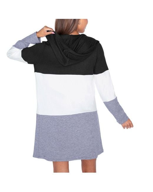 Gameday Couture White Buffalo Bills Tri-blend Color Block Lightweight Cardigan Hoodie