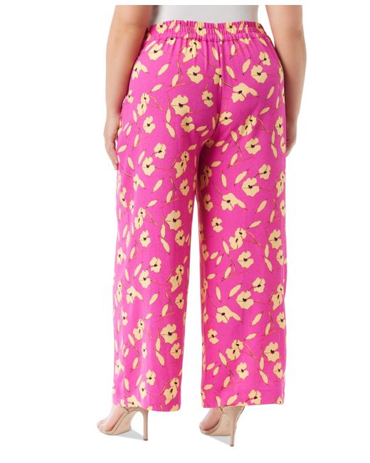 Jessica Simpson Pink Trendy Plus Size Winnie Wide-leg Pants