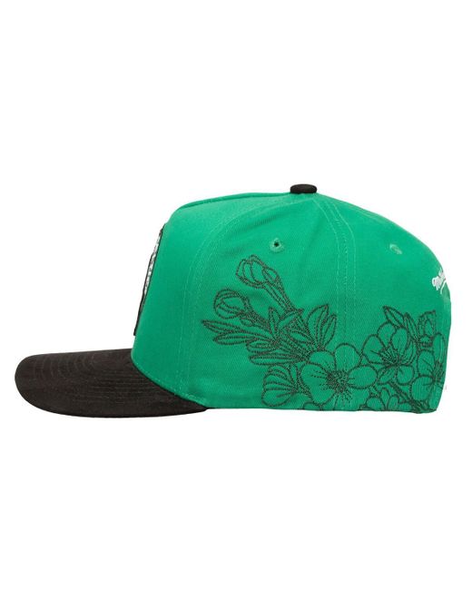 Mitchell & Ness Kelly Green/black Boston Celtics May Flowers Adjustable Hat for men
