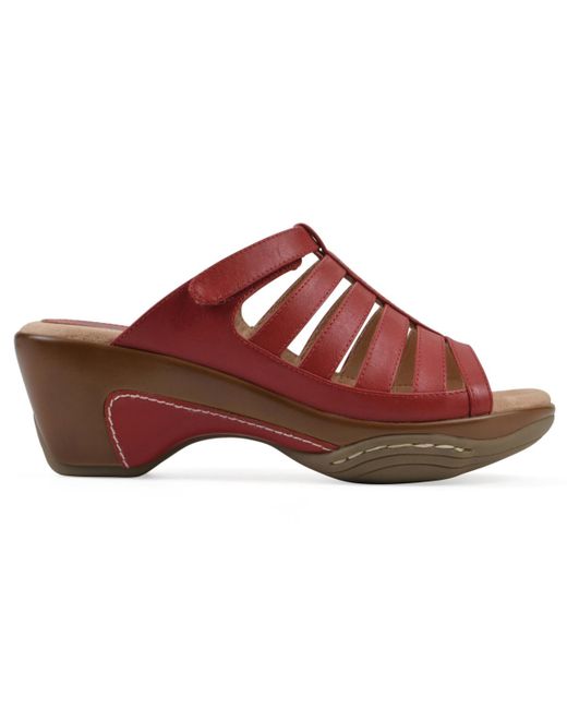 White Mountain Red Valencia Slip-on Clog Sandals