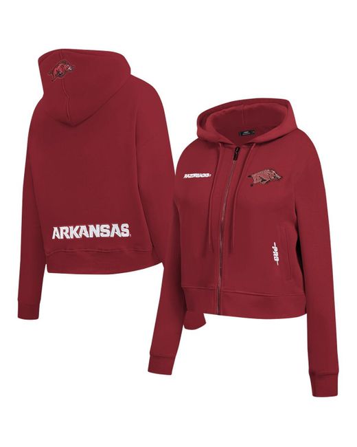 Pro Standard Red Arkansas Razorbacks Game Day Sequin Full-zip Hooded Jacket