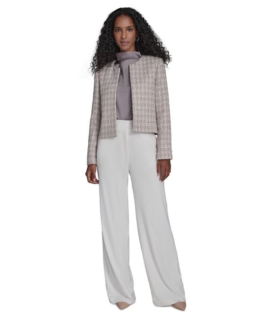 Calvin Klein Multicolor Tweed Open Front Jacket