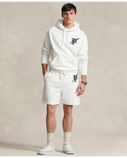 Polo Ralph Lauren White 6-inch Graphic Lightweight Fleece Shorts for men