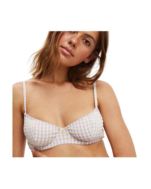 Cotton On Brown Dottie Woven Underwire Bra