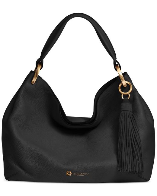 Donna Karan Black Glenwood Leather Shoulder Bag