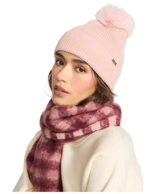 Steve Madden Pink Buffalo Blaze Beanie And Scarf Gift Set