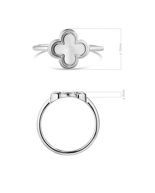 DEVATA Metallic Contour-lined Clover Ring