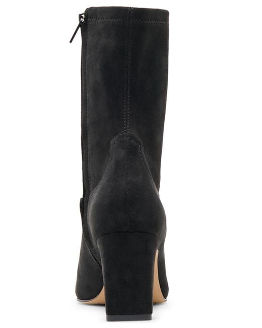 Dolce Vita Black Roan Square-toe Pull-on Stretch Dress Booties