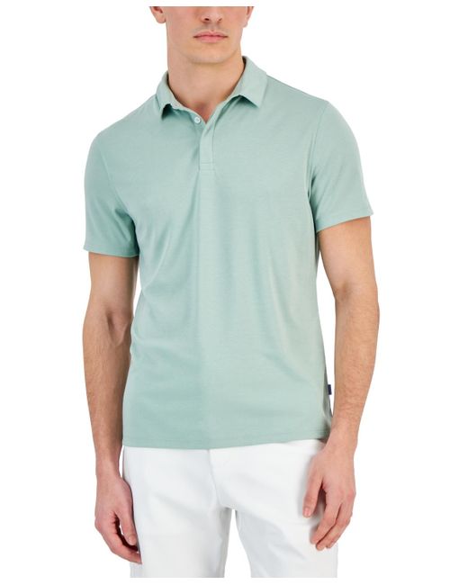 Alfani Blue Alfatech Stretch Solid Polo Shirt for men
