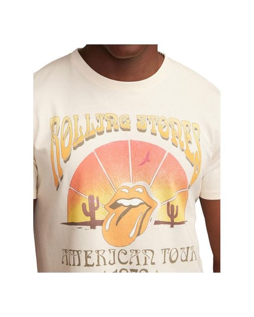 Lucky Brand White Rolling Stones Desert Short Sleeve Crewneck Graphic T-shirt for men
