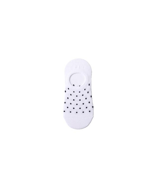 Lands' End White 3-pack Cotton Patterned Sneaker Liners