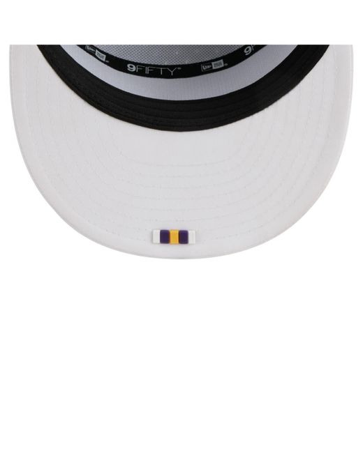 KTZ White Minnesota Vikings 2025 Sideline Split Panel 9fifty Snapback Hat for men