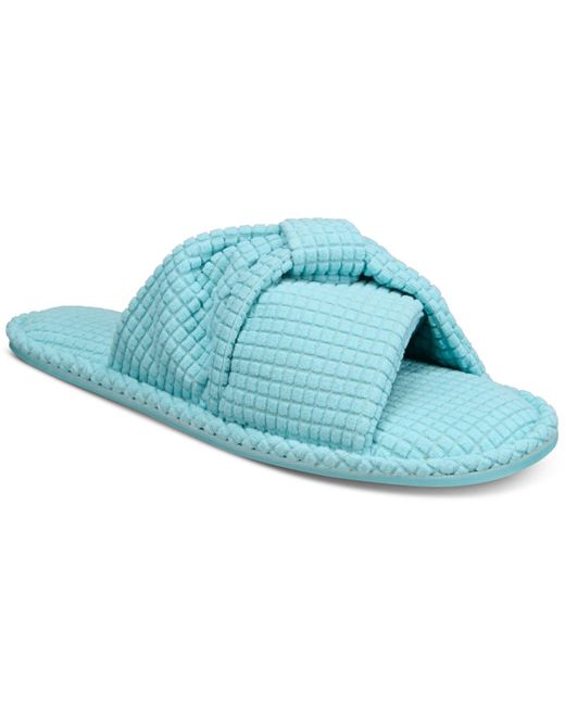 Charter Club Blue Textured Knot-top Slippers