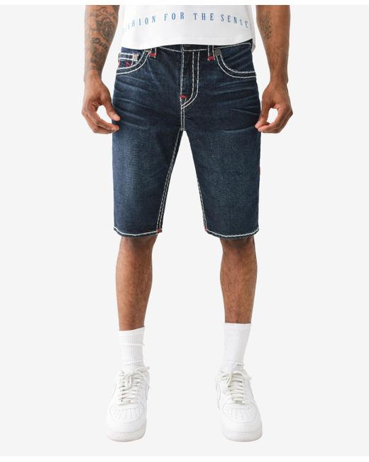 True Religion Blue Ricky No Flap Super T Straight Shorts for men