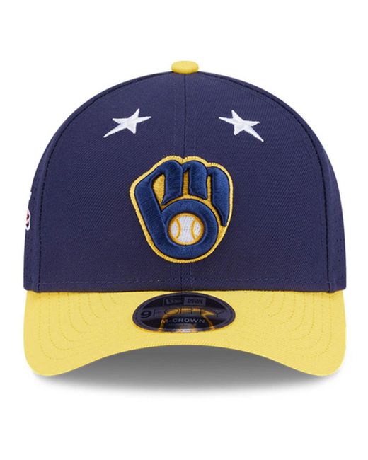 KTZ Blue Navy/gold Milwaukee Brewers 2025 Mlb All-star Game 9forty M-crown Adjustable Hat for men