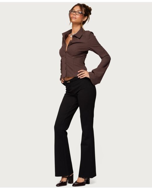 Edikted Black Metiza Flared Pants