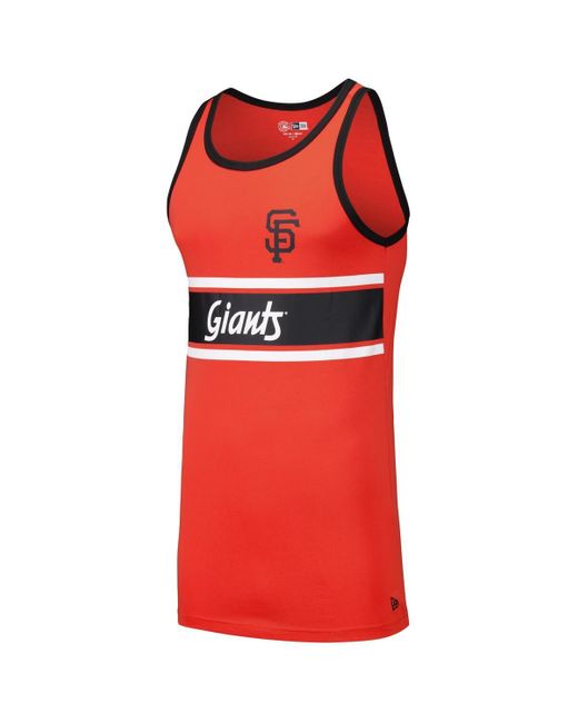KTZ Red San Francisco Giants Jersey Ringer Tank Top T-shirt for men