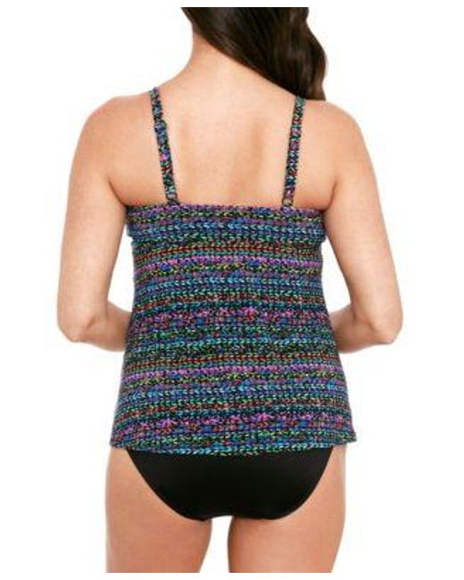Miraclesuit Blue Cleo Tankini Top Tummy Control Bottoms