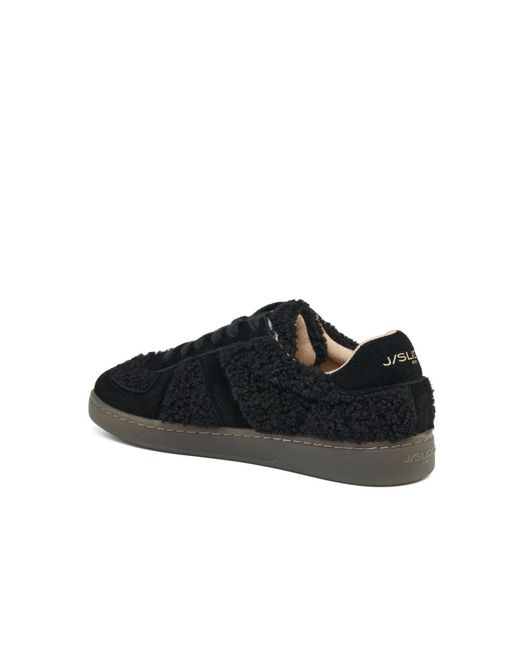 J/Slides Black Heidi Shearling Sneaker