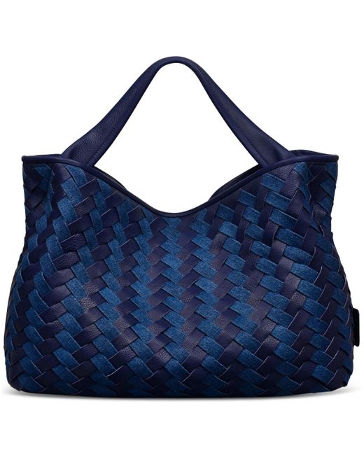 Radley Blue Devonshire Row Denim Large Open Top Grab Bag