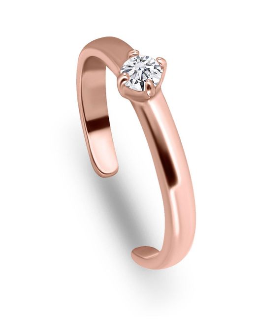 Giani Bernini Metallic Solitaire Cubic Zirconia 18k Rose Gold And Gold Over Silver, Sterling Silver Toe Ring