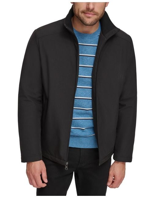 Calvin Klein Black Classic Midweight Stand Collar Jacket for men