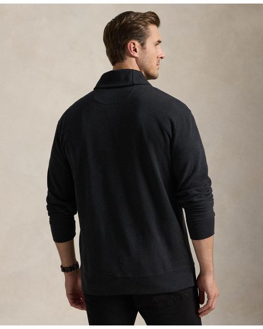 Polo Ralph Lauren Black Big & Tall Luxury Jersey Shawl-collar Pullover for men