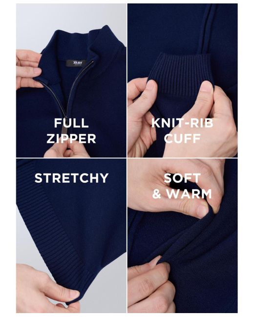 Xray Jeans Blue Boy's Full Zip Cardigan Sweater for men