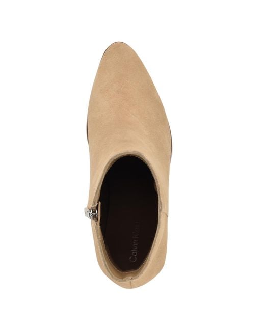 Calvin Klein Natural Dezzi High Block Heel Booties
