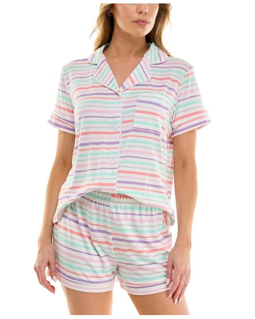 Roudelain White Yummy Notched-collar Pajama Set