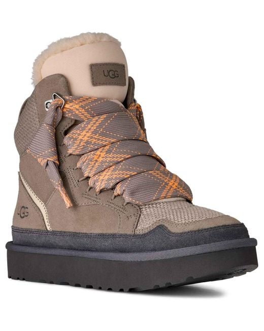 Ugg Brown Highmel Lace-up Cold-weather Hiker Booties