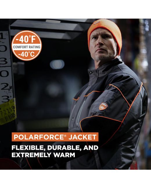 Refrigiwear Gray Big & Tall Polarforce Insulated Jacket for men