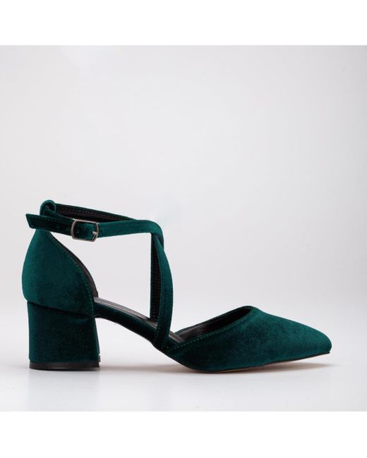 Forever & Always Shoes Black Dolly Low Block Heel Pumps