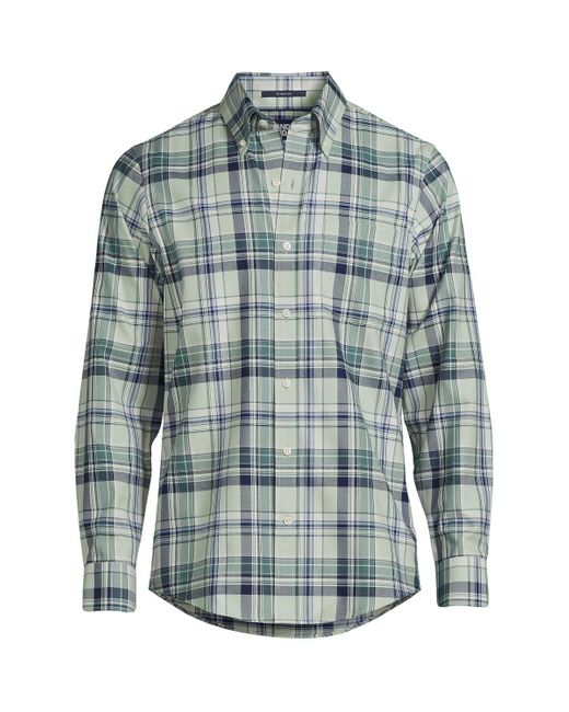 Lands' End Blue Traditional Fit No Iron Twill Shirt for men