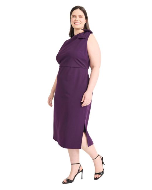 Maggy London Purple Plus Size Sleeveless A-line Dress