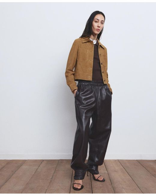 Mango Brown Buttons Suede Jacket
