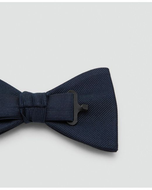 Mango Blue Classic Microstructure Bow Tie for men