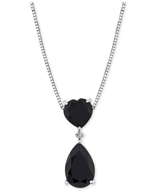 Macy's White Onyx & Diamond Accent 18" Pendant Necklace